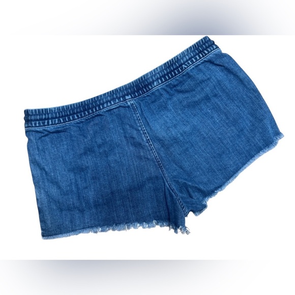 Aerie Blue Chambray Denim Cut Off Pull On Shorts Size XS - Picture 2 of 7